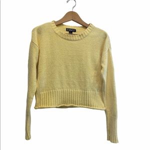 2/$25 Revamped Yellow Cropped Fall Winter Knit Sweater Size Small GUC